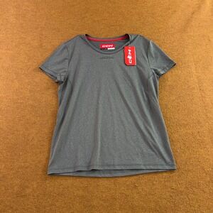 CCM Womens Large Dark Grey Heathered Short Sleeve Training T-Shirt NWT